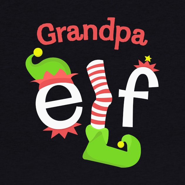 Grandpa Elf Matching Family Christmas Tee by SolarFlare